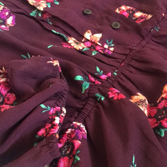 Plum/ burgundy floral long sleeve Romper - Picture 3 of 6